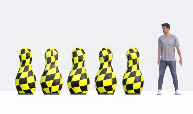 Надувные кегли с мячом Надувные кегли с мячом