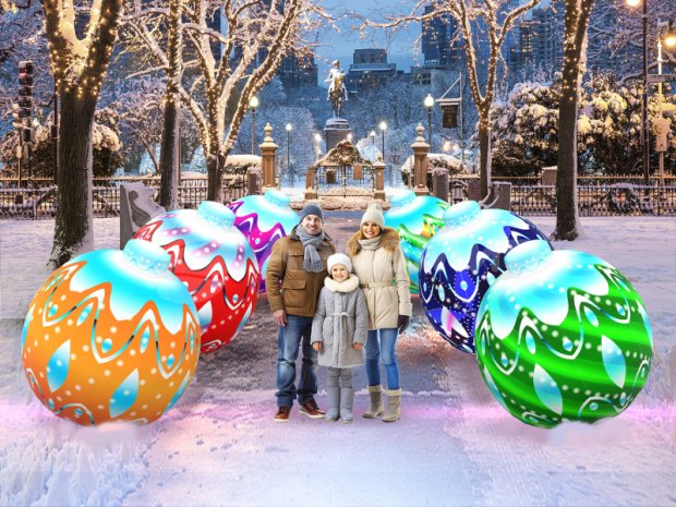 Ёлочный новогодний шар с подсветкой Ёлочный новогодний шар с подсветкой