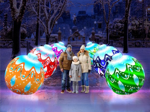 Ёлочный новогодний шар с подсветкой Ёлочный новогодний шар с подсветкой