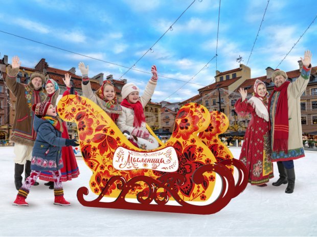 Фотозона Сани с лошадками Фотозона Сани с лошадками