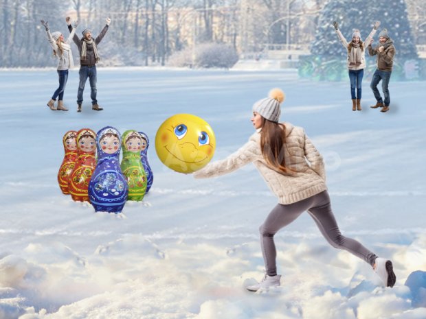 Мягкие кегли с мячом Мягкие кегли с мячом