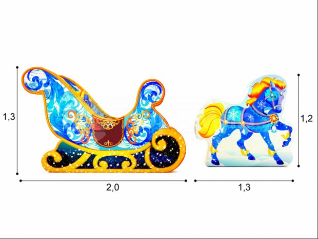 Фотозона Сани с лошадками Фотозона Сани с лошадками