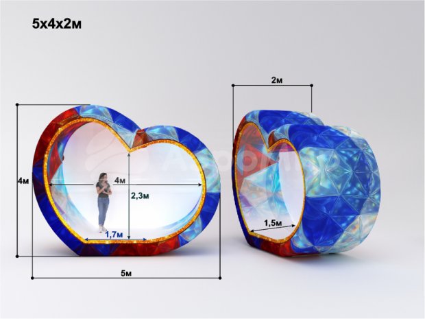 Надувная фотозона Сердце Надувная фотозона Сердце