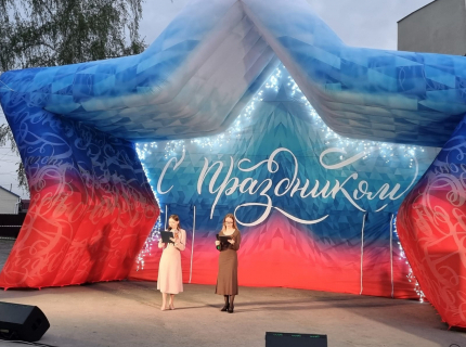 Надувная сцена Звезда с подсветкой, п. Железнодорожный