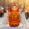 Надувная фигура матрешка хохлома