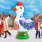 Надувная уточка в форме дымковской игрушки