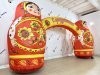 Праздничная надувная арка с матрёшками, декором и эксклюзивным оформлением