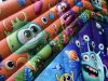 Большой надувной батут горка Монстрики — батут для бизнеса с горкой ↑3,5 м. на 39 м²