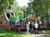 Надувной батут Изба Бабы Яги — большой батут с горкой общей площадью 99 м²