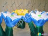 Надувные цветы в букете — композиция из трех цветков