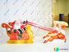 Новогодняя фотозона детская из мягких модулей Дед Мороз в санях