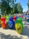Большие надувные кегли в форме матрёшки