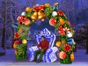 Комплект новогодних надувных фигур Арки и Трона