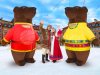 Надувной костюм Медведя в национальных костюмах и рубахах