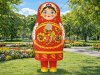 Надувной костюм Матрешка с авторским декором по русским народным мотивам