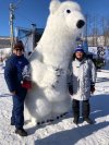 Надувной костюм Мишка, медведь из искусственного меха на одного оператора
