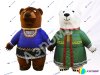 Надувной костюм Медведя в национальных костюмах и рубахах