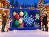 Надувной билборд Новогодний синий на базе отдыха