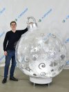 Надувной Ёлочный шарик-игрушка с невероятным эффектом снега и подсветкой