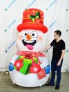 Снеговик в шляпе — новогодняя фигура для улицы и помещений серии лайт
