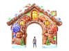 Пряничный домик — надувная новогодняя арка-фотозона