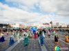 Надувной рекламный шар на опоре круглой формы с логотипом
