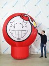 Надувной рекламный шар на опоре круглой формы с логотипом