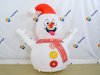 Надувной Снеговик в шапке для улицы с подсветкой