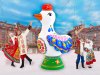 Надувная уточка в форме дымковской игрушки