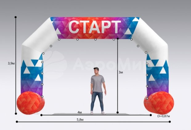 Трапеция на опорах, полноцветная