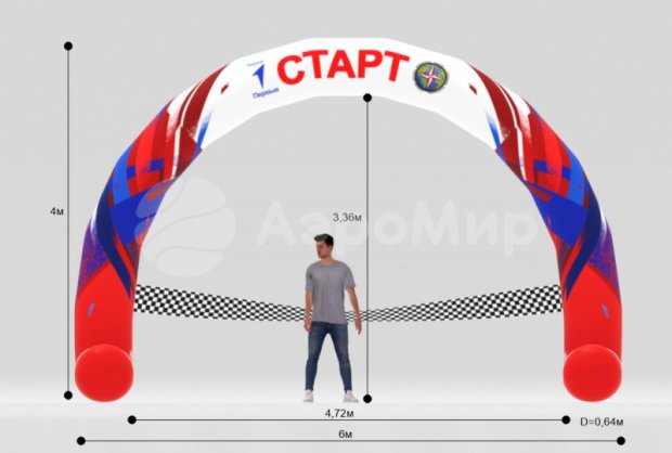 Круглая на опорах Лайт, с лентой