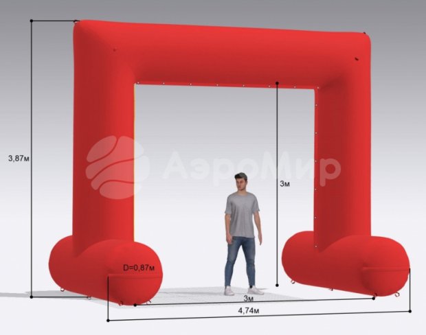 Прямоугольная арка на опорах