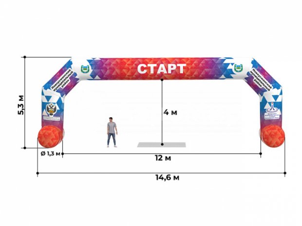 Трапеция на опорах, полноцветная