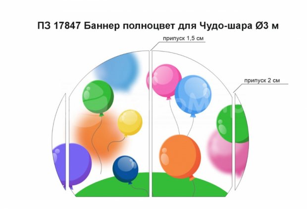 Баннер полноцвет для Чудо-шара Ø3 м 