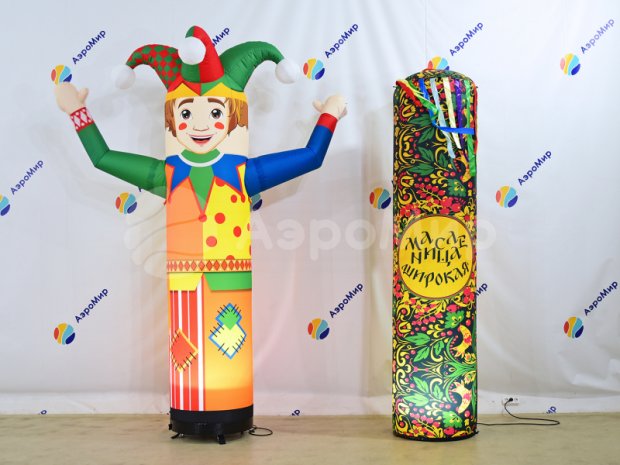 Столб с лентами на Масленицу