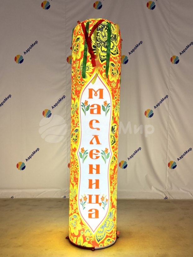 Столб с лентами на Масленицу