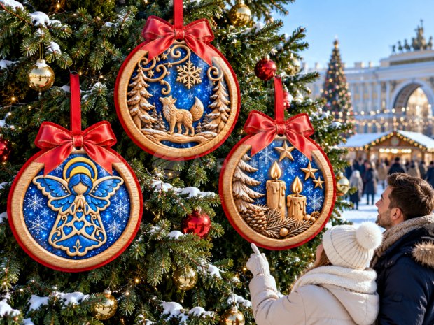 Уличные новогодние игрушки