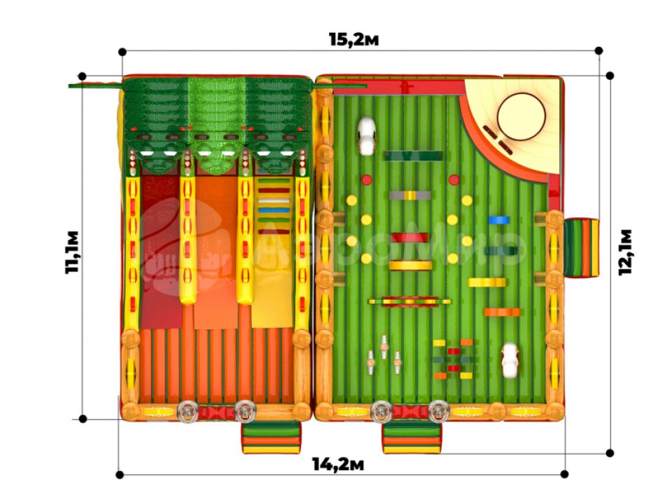 Большой надувной батутный комплекс Змей Горыныч
