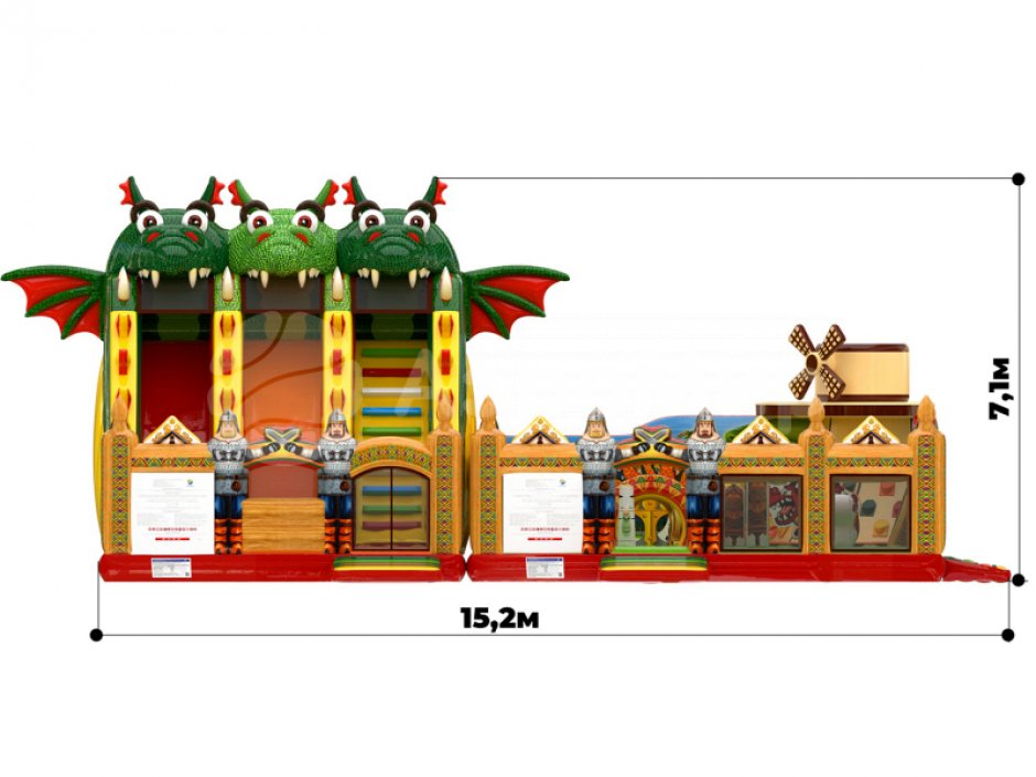Большой надувной батутный комплекс Змей Горыныч