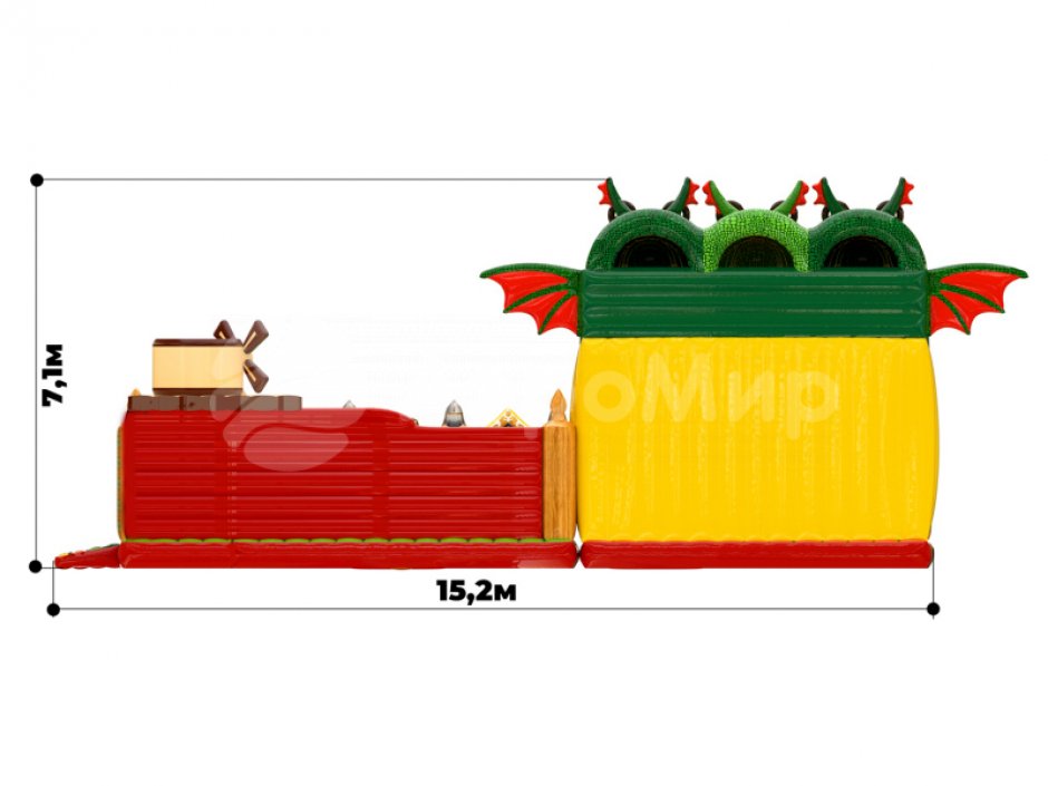 Большой надувной батутный комплекс Змей Горыныч