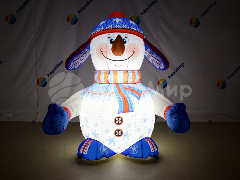 Надувной снеговик Стандарт 2.0 для улицы с подсветкой