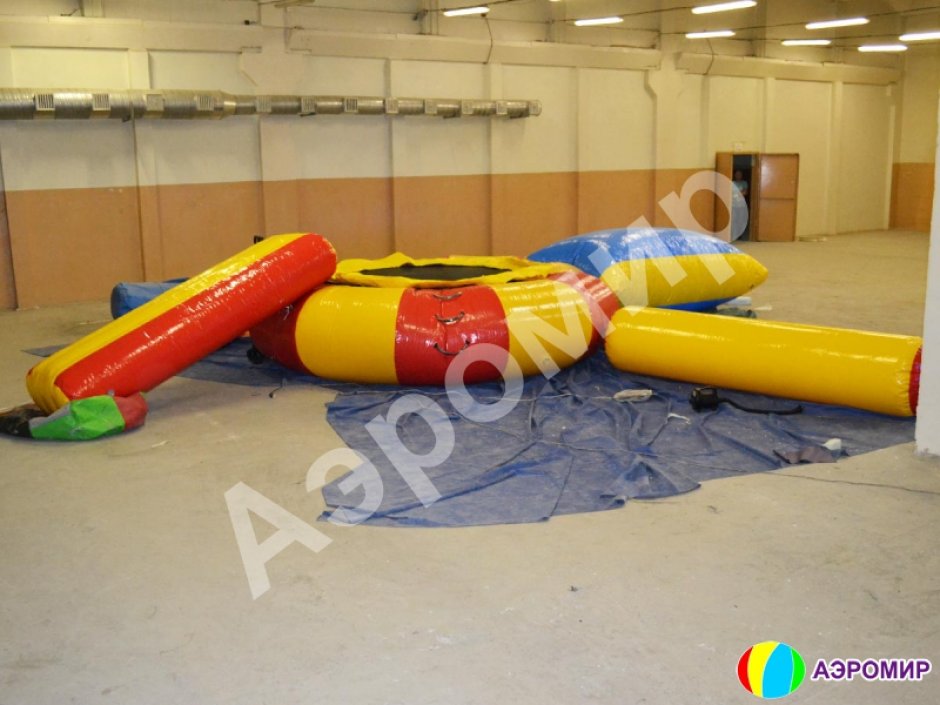 Водный аттракцион 4 в 1 блоб-катапульта, надувная платформа, бревно и горка