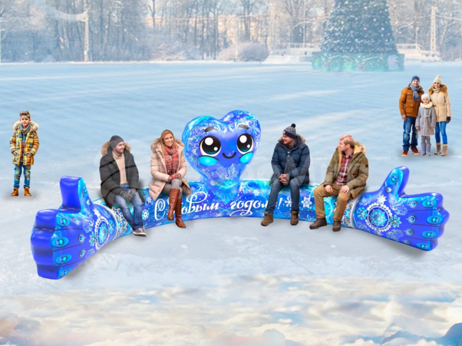 Надувная скамейка для фотозоны на мероприятии