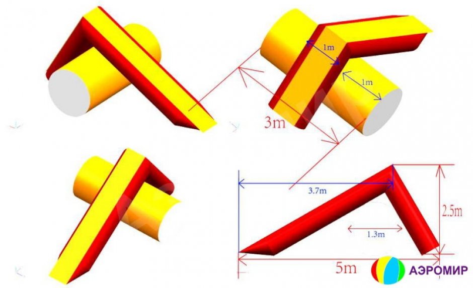 Надувная горка Шатл для открытой воды или большого бассейна