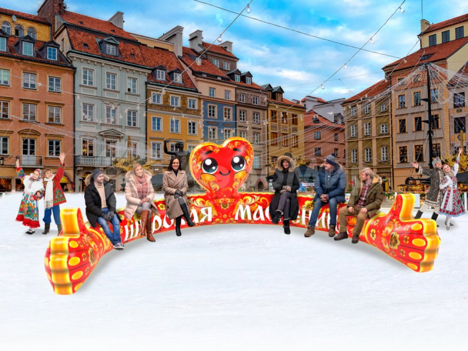 Надувная скамейка для фотосессий и фотозон