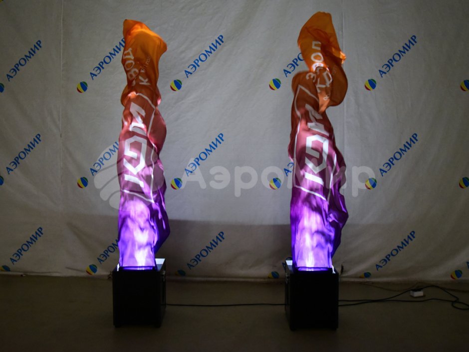 Имитация пламени с нанесением логотипа и фирменного стиля