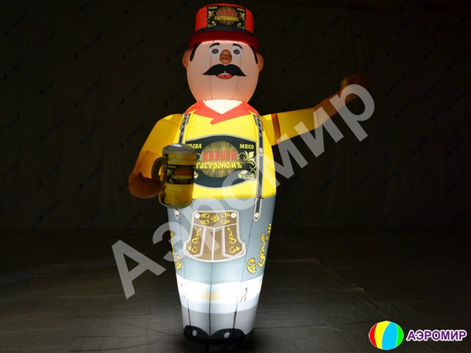 Подсветка надувных фигур и рекламных шаров высотой от 5 метров — дополнительная опция