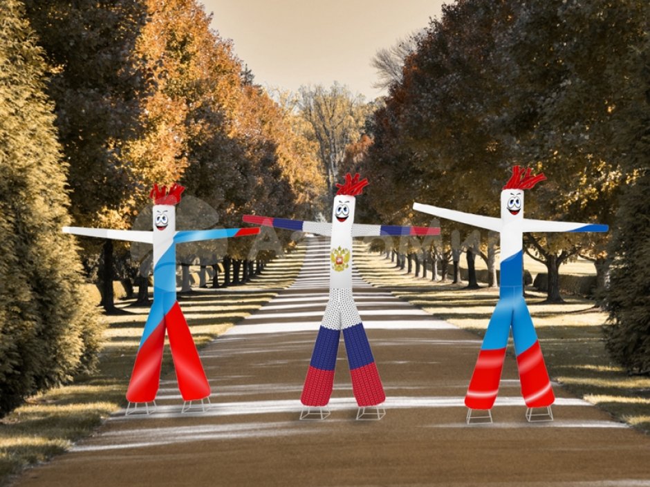 Аэромен в национальных цветах триколора белый синий красный