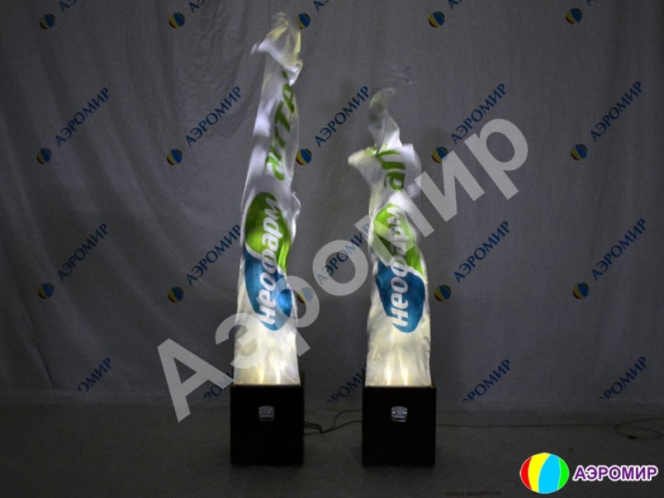 Имитация пламени с нанесением логотипа и фирменного стиля