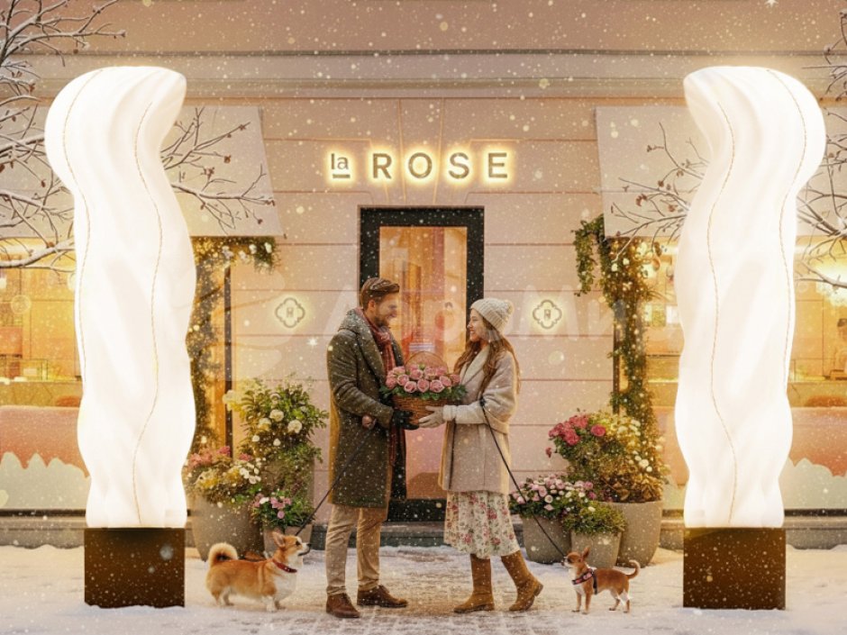 Аэрофонтан — динамическая фигура, имитирующее холодное пламя